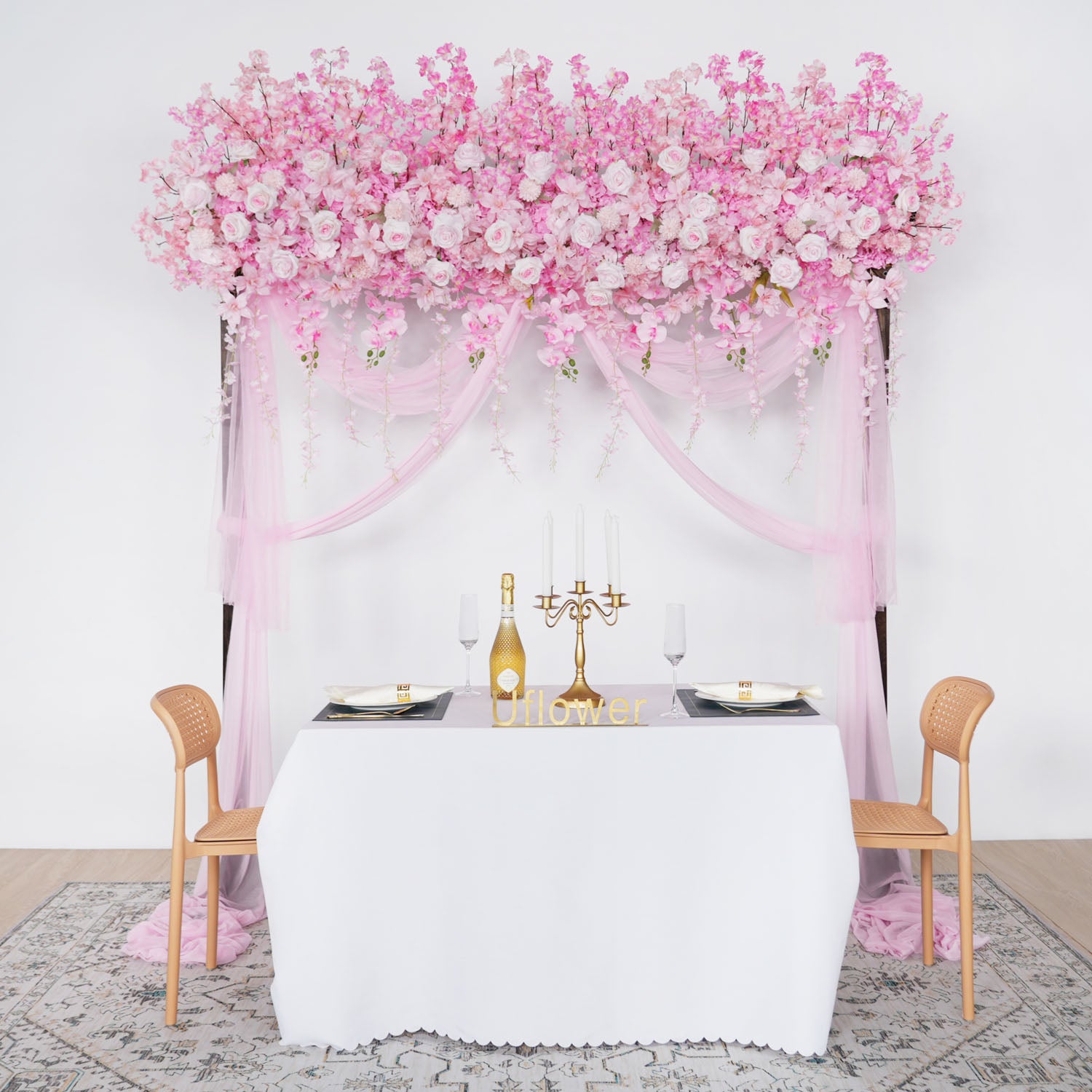 Rose Backdrop Flower Arrangement 10 picture